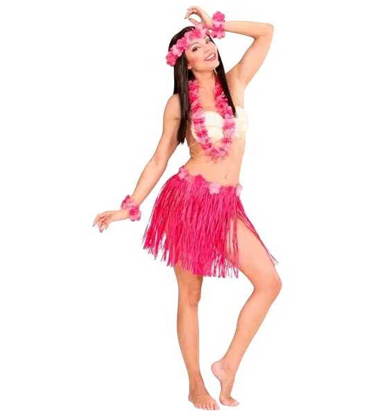 Hawaiianisches Kostümset rosa