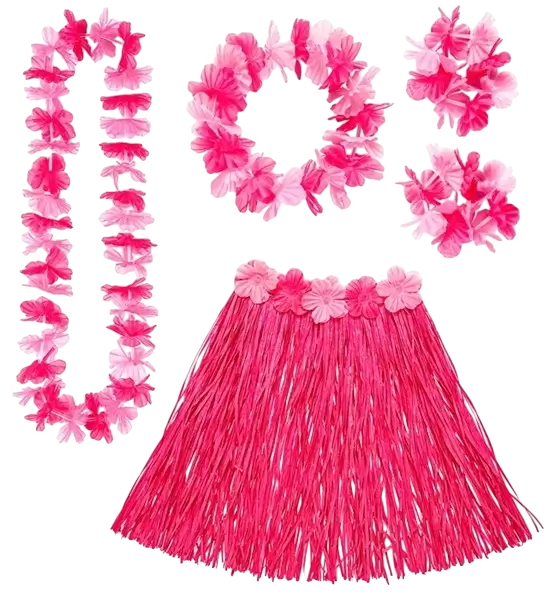 Hawaiianisches Kostümset rosa