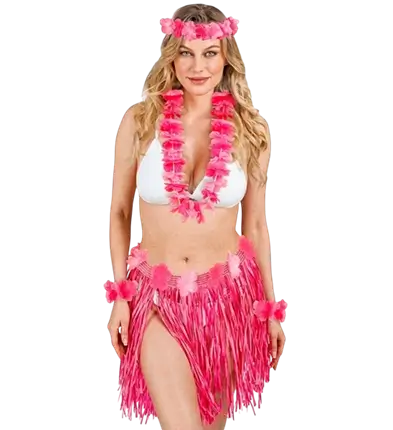 Hawaiianisches Kostümset rosa
