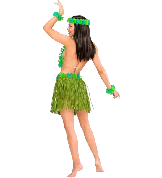 Hawaiianisches Kostümset grün
