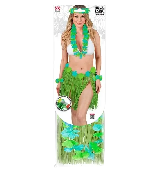 Hawaiianisches Kostümset grün