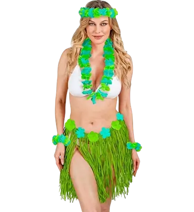 Hawaiianisches Kostümset grün