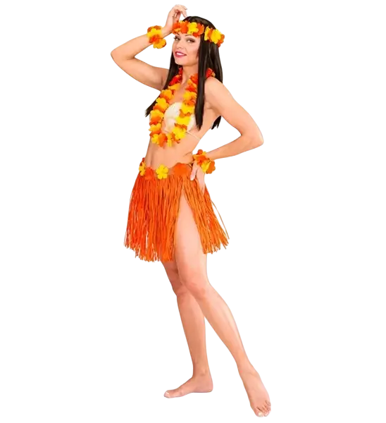 Hawaiianisches Kostümset orange