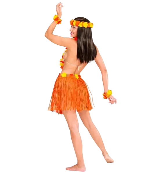 Hawaiianisches Kostümset orange