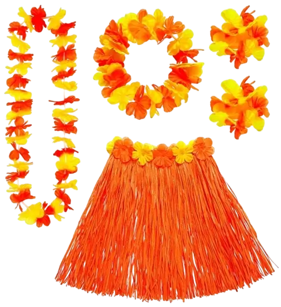 Hawaiianisches Kostümset orange