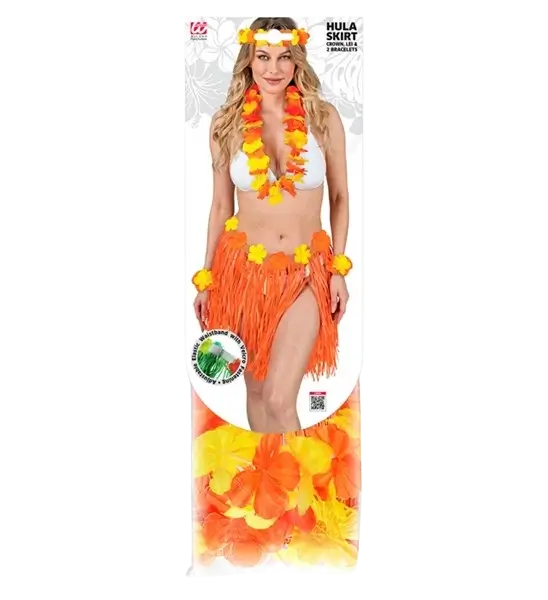 Hawaiianisches Kostümset orange