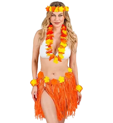 Hawaiianisches Kostümset orange