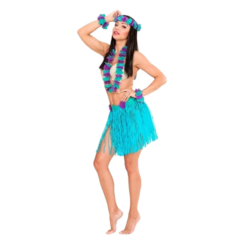 Hawaiianisches Kostümset blau