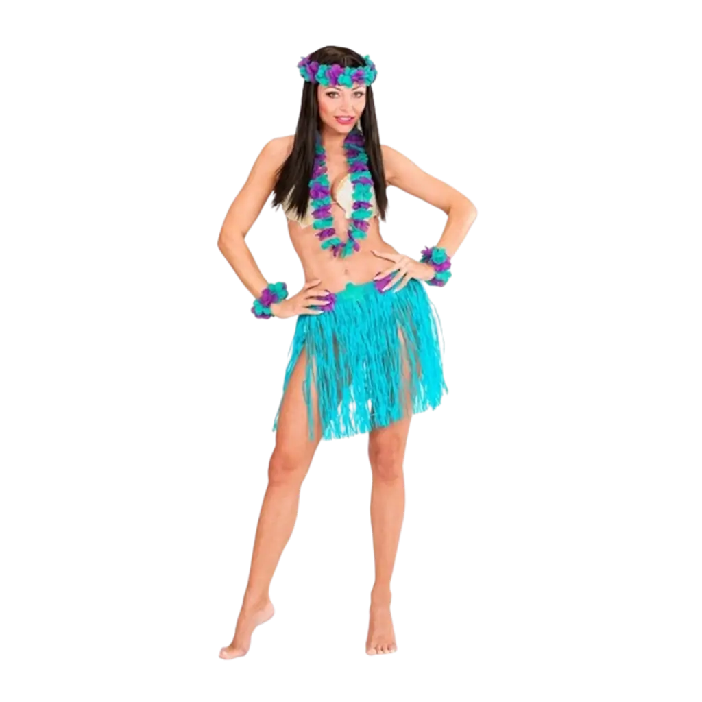 Hawaiianisches Kostümset blau