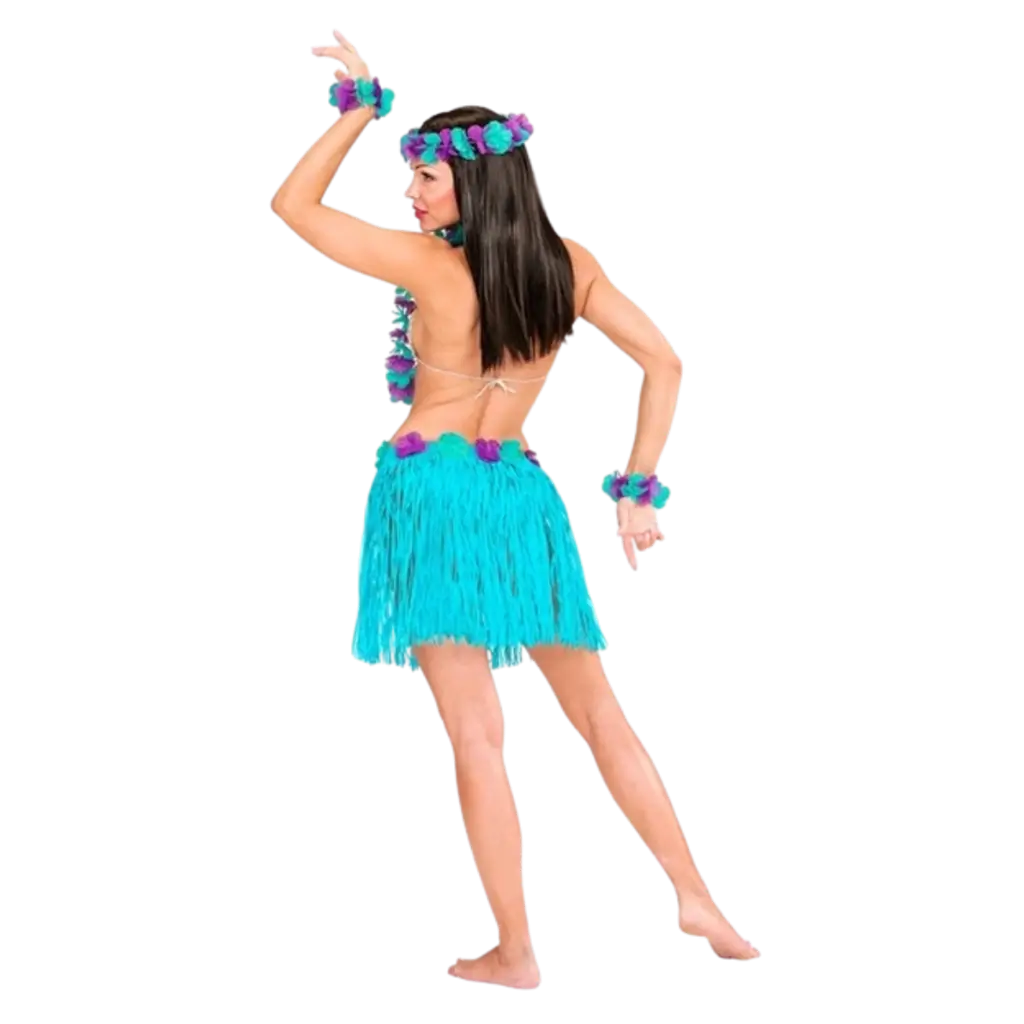 Hawaiianisches Kostümset blau