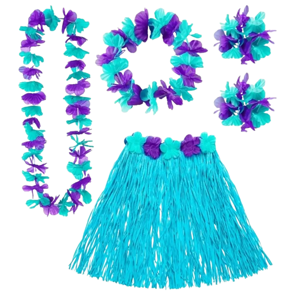 Hawaiianisches Kostümset blau