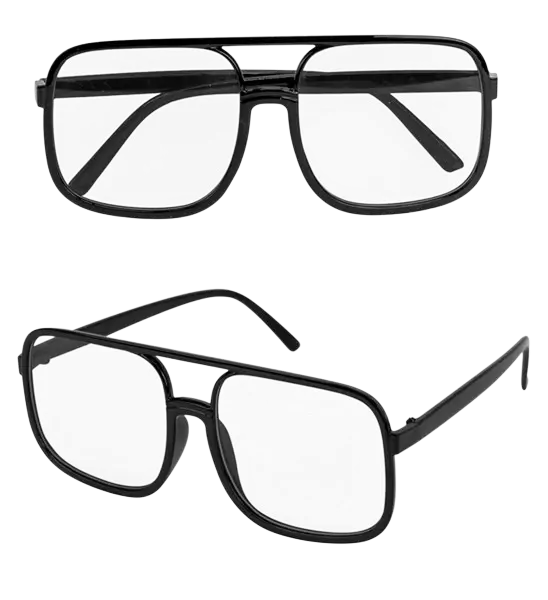 Brille im 90er-Jahre-Stil - Transparente Gläser