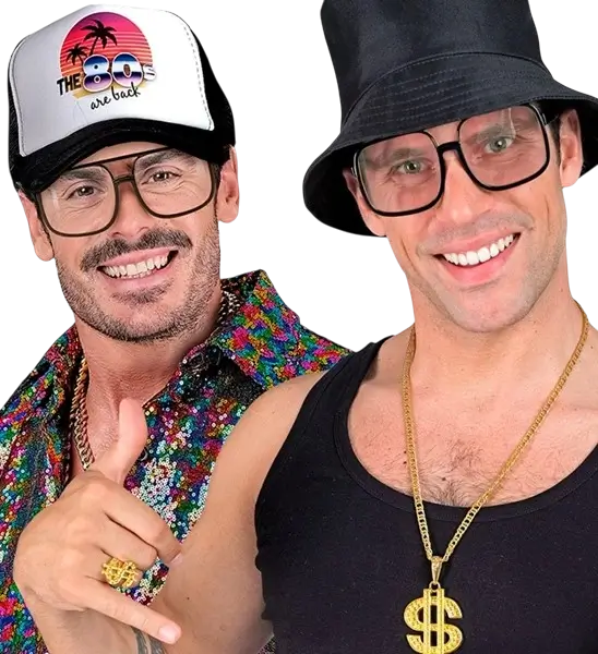 Brille im 90er-Jahre-Stil - Transparente Gläser