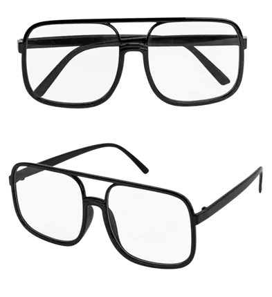 Brille im 90er-Jahre-Stil - Transparente Gläser