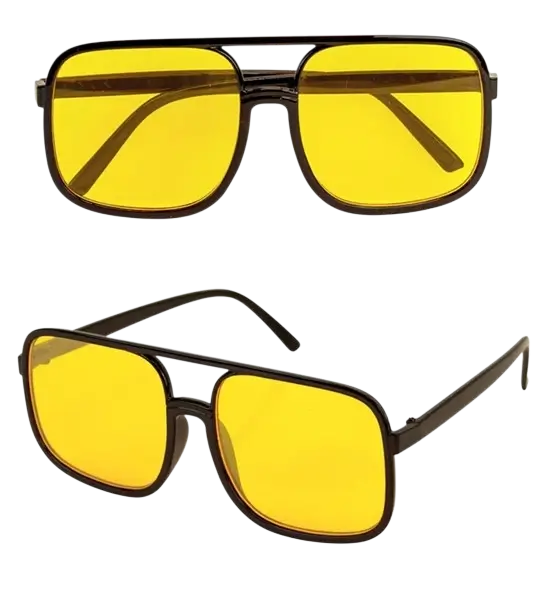90er Jahre Brille - Gelbe Gläser