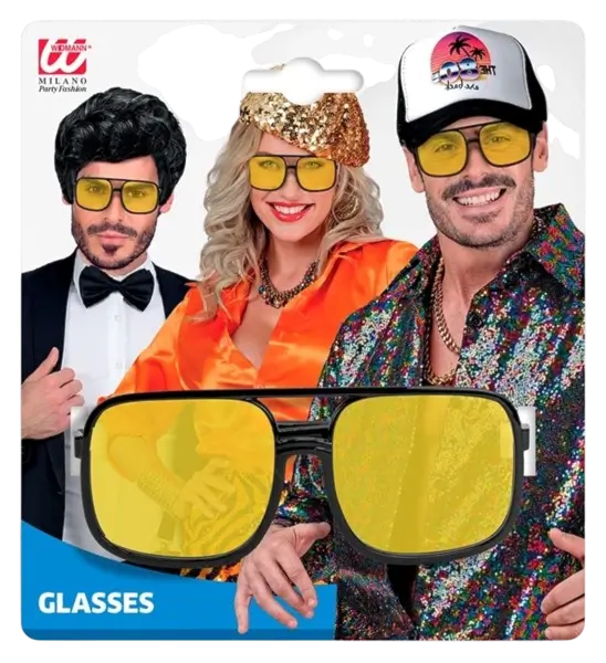 90er Jahre Brille - Gelbe Gläser