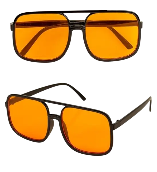 90er Jahre Brille - Orangefarbene Gläser