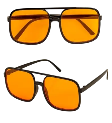 90er Jahre Brille - Orangefarbene Gläser