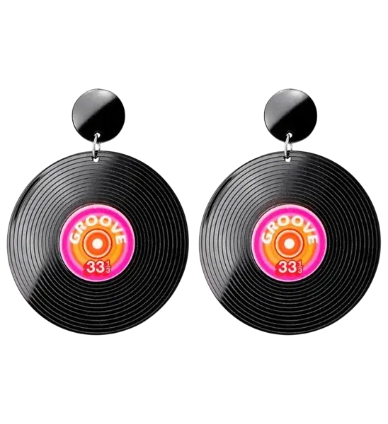 Ohrringe Schallplatte Vinyl 80er Jahre