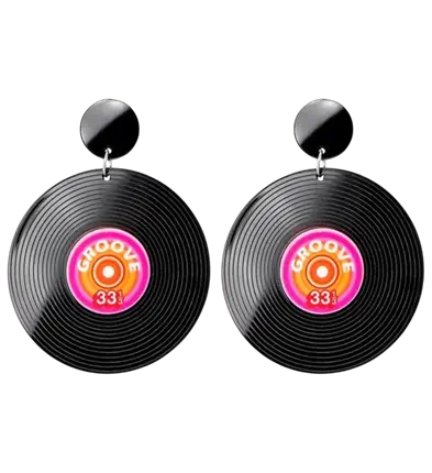 Ohrringe Schallplatte Vinyl 80er Jahre