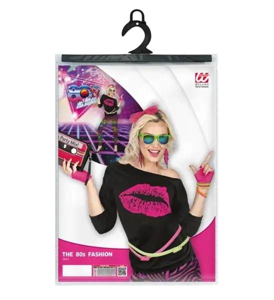 80er Jahre Lippen T-Shirt - S/M
