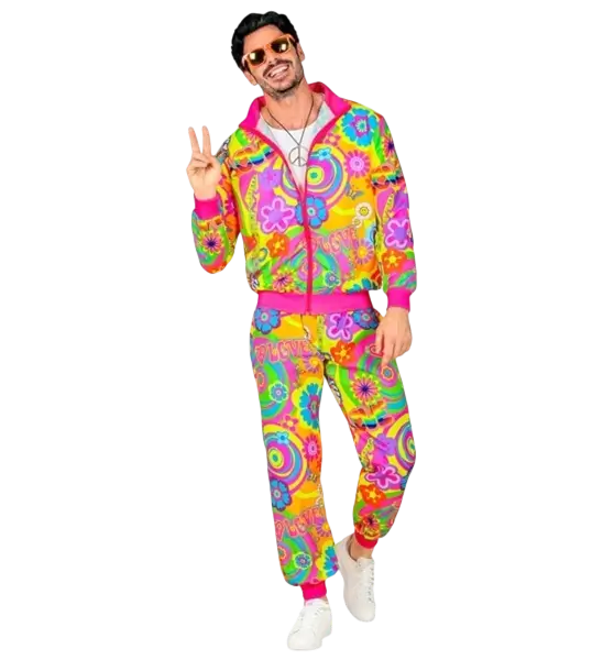 Hippie-Overall groovy love fluo - S