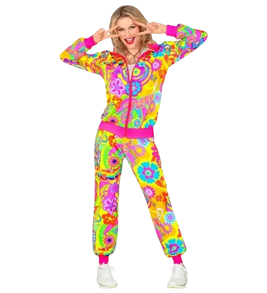 Hippie-Overall groovy love fluo - M