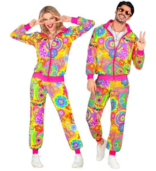 Hippie-Overall groovy love fluo - L