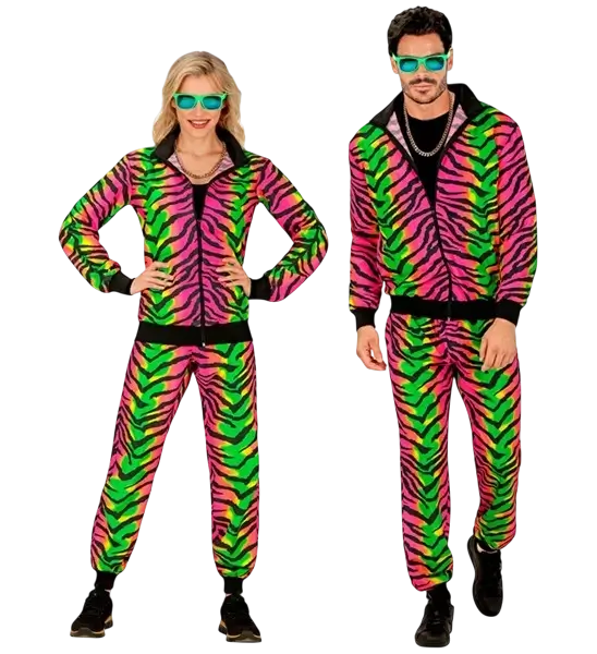 Overall mit neonfarbenem Zebramuster - L