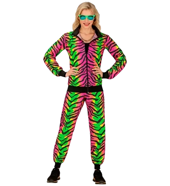 Overall mit neonfarbenem Zebramuster - XL
