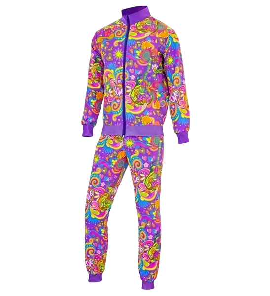 Fluo Hippie Flower Power Overall - S