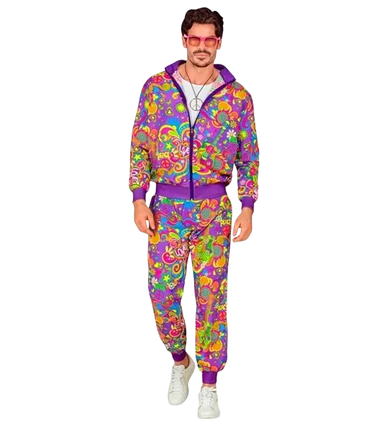 Fluo Hippie Flower Power Overall - S