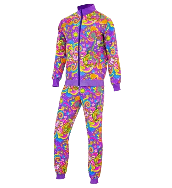 Fluo Hippie Flower Power Overall - M