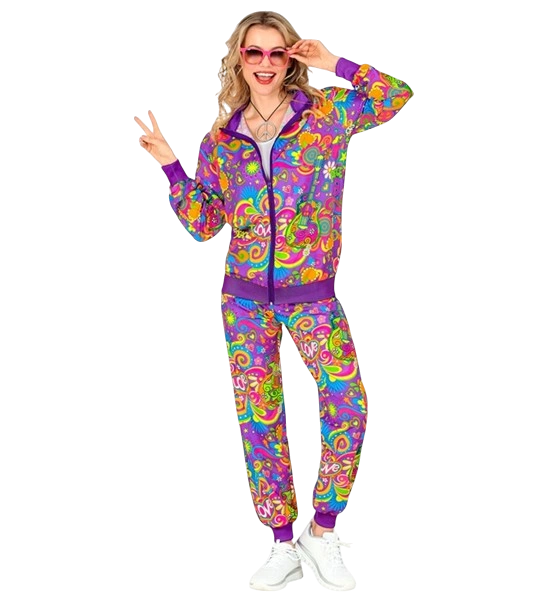 Fluo Hippie Flower Power Overall - M