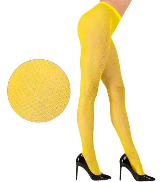 Gelb fluoreszierende Netzstrumpfhose