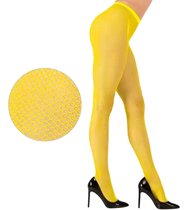 Gelb fluoreszierende Netzstrumpfhose