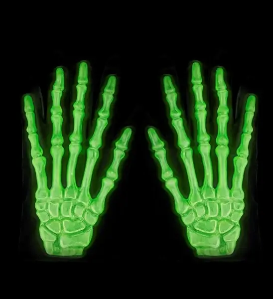 Paar Handschuhe phosphoreszierend Skelett