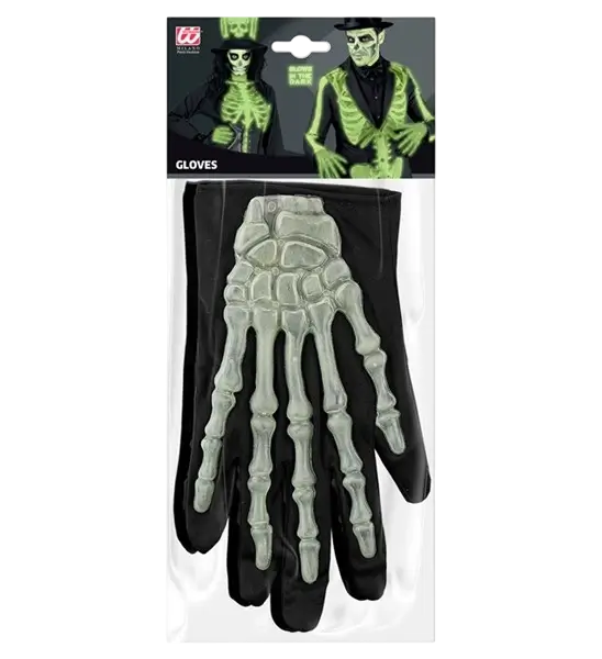 Paar Handschuhe phosphoreszierend Skelett