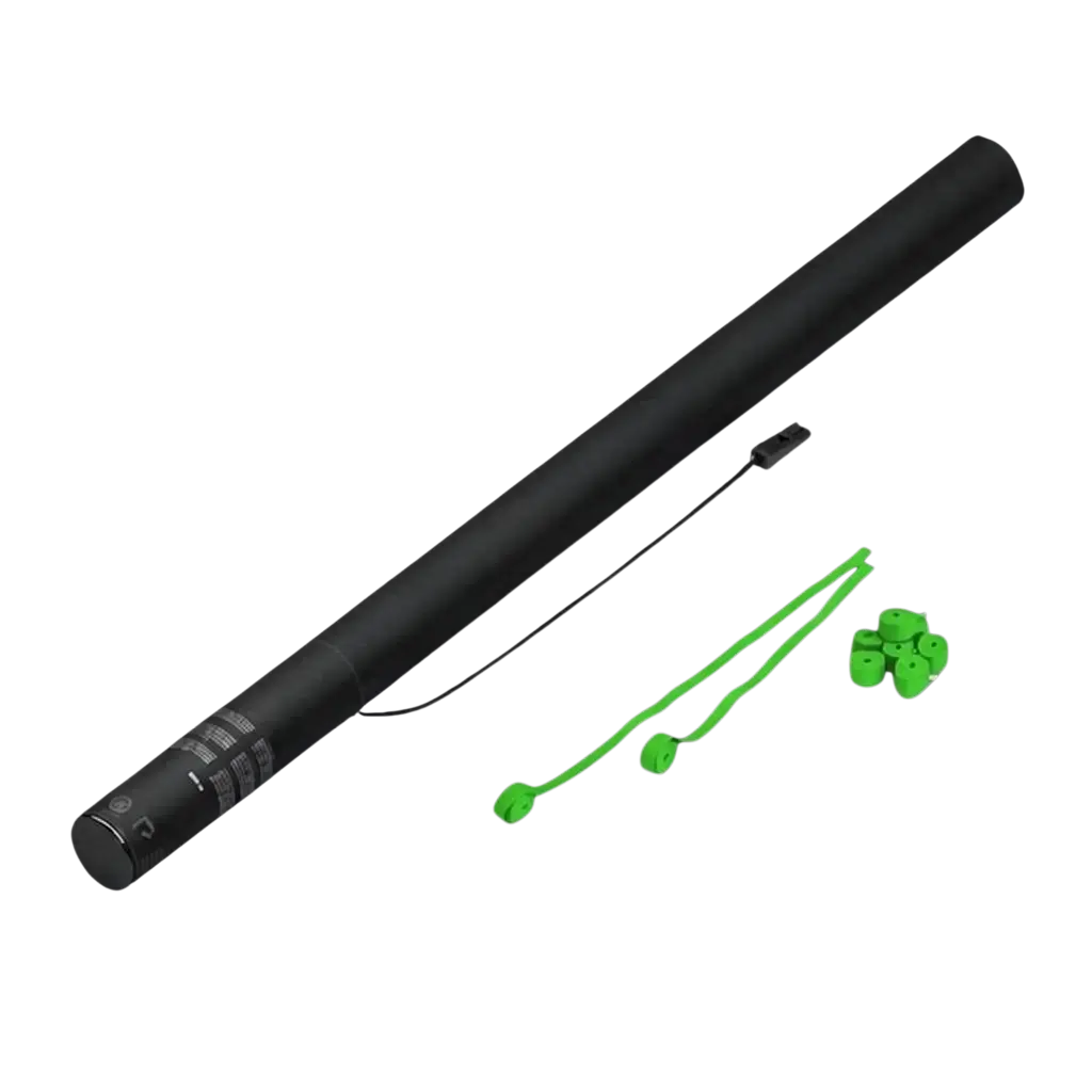 Elektrische Konfettikanone Streamer Grün 80 cm