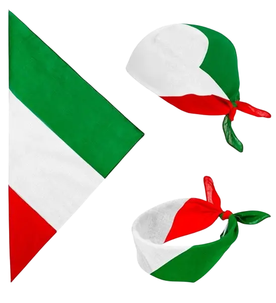 Bandana Italien 55 cm aus Baumwolle - Fußballfans und Kostüme