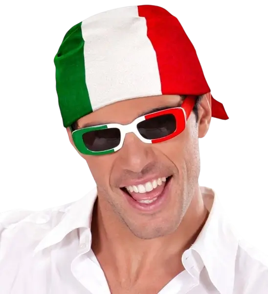 Bandana Italien 55 cm aus Baumwolle - Fußballfans und Kostüme