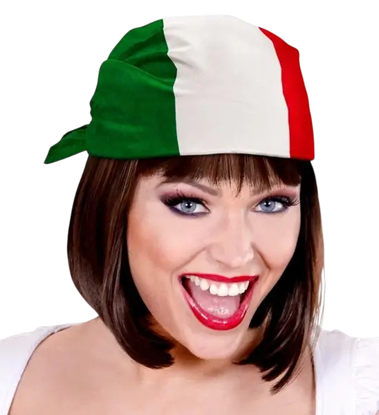 Bandana Italien 55 cm aus Baumwolle - Fußballfans und Kostüme