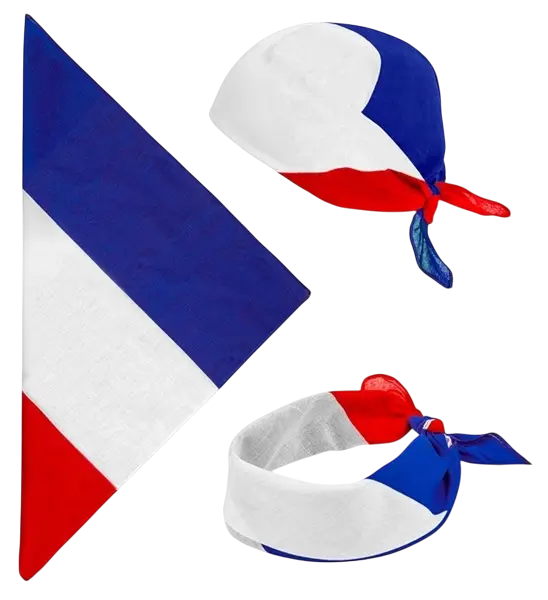 Bandana Frankreich 55 cm aus Baumwolle - Fans und Verkleidung