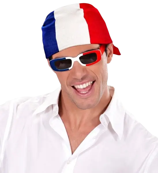 Bandana Frankreich 55 cm aus Baumwolle - Fans und Verkleidung