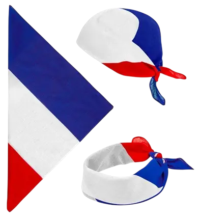 Bandana Frankreich 55 cm aus Baumwolle - Fans und Verkleidung