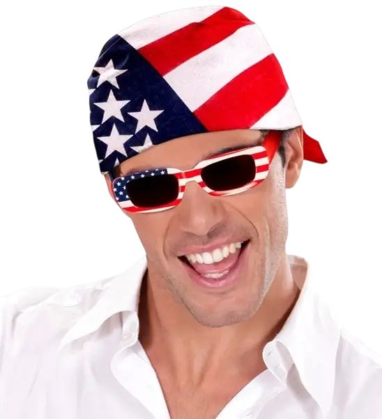 Bandana USA 55 cm aus Baumwolle - Fans und Verkleidung