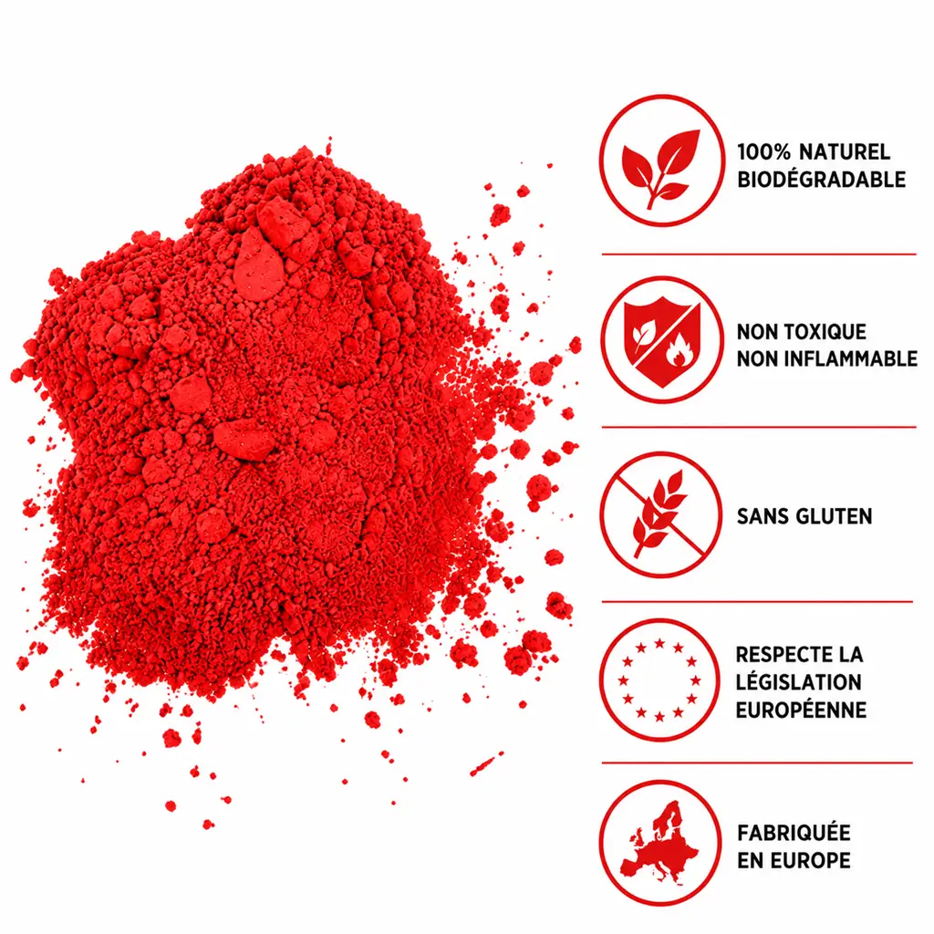Holi-Pulver ROT – Beutel à 75 Gramm
