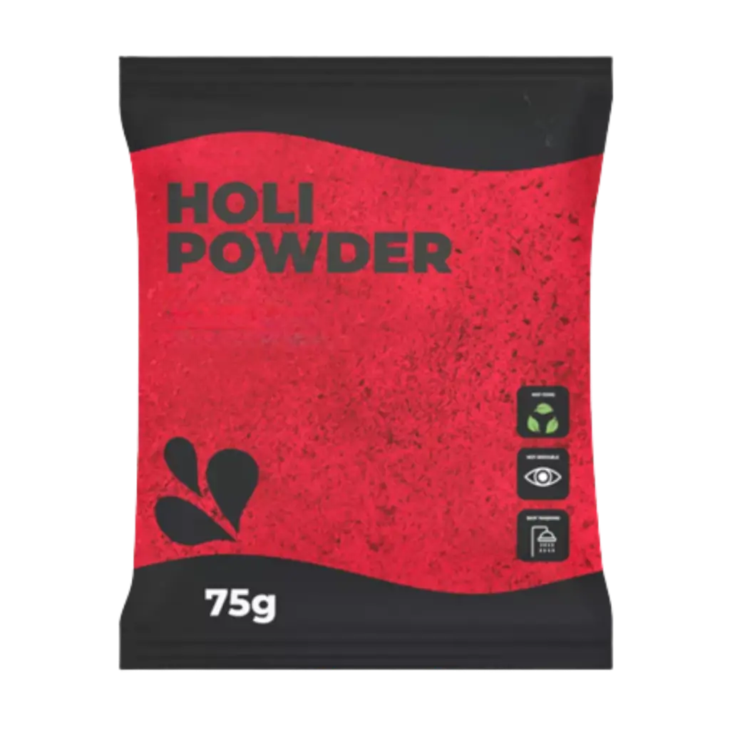 Holi-Pulver ROT – Beutel à 75 Gramm