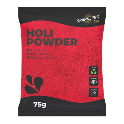 Holi-Pulver ROT – Beutel à 75 Gramm