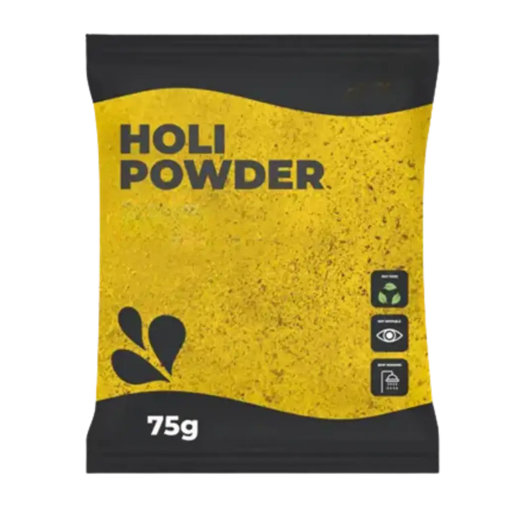 Holi-Pulver GELB – Beutel à 75 Gramm